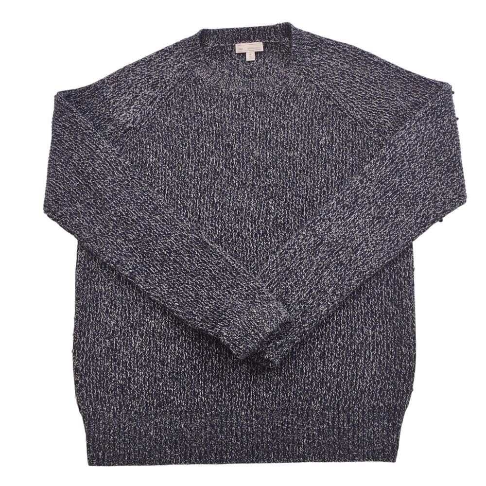 Gap Navy & Gray Flecked Crew Neck Sweater, Thick Knit, Size Large